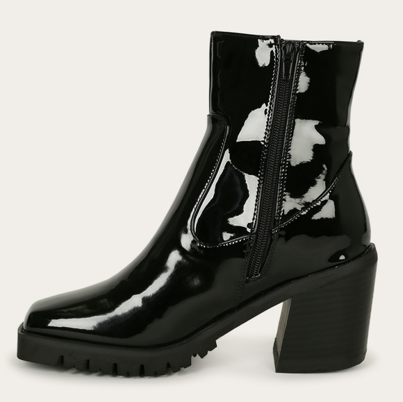 6.5, 8, 8.5 & 10🖤Square Toe Chunky Heel Lugged - Picture 5 of 5